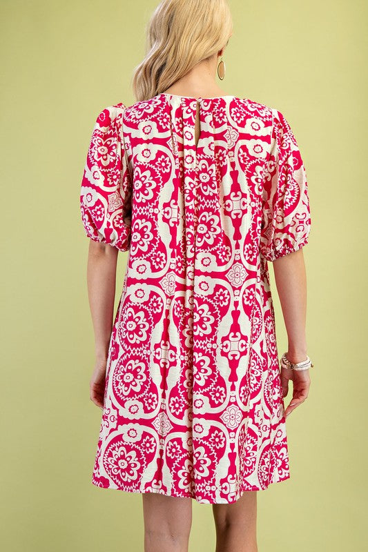 Puff Sleeve Mini Dress