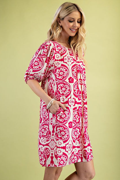 Puff Sleeve Mini Dress