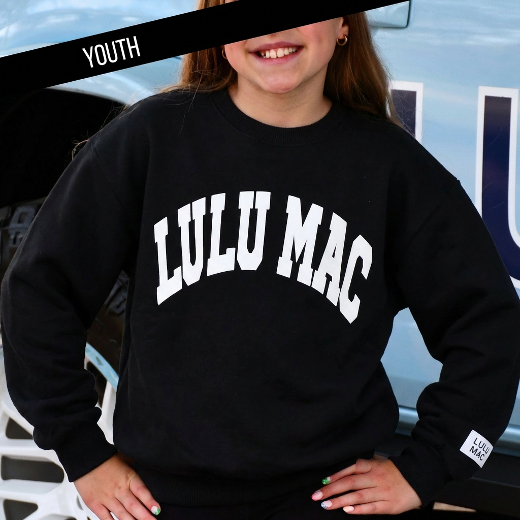Lulu Mac Kids Sweatshirt Black/White Puff