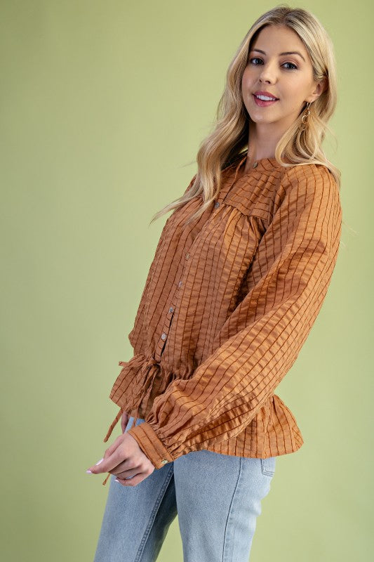 Textured Button Up Top