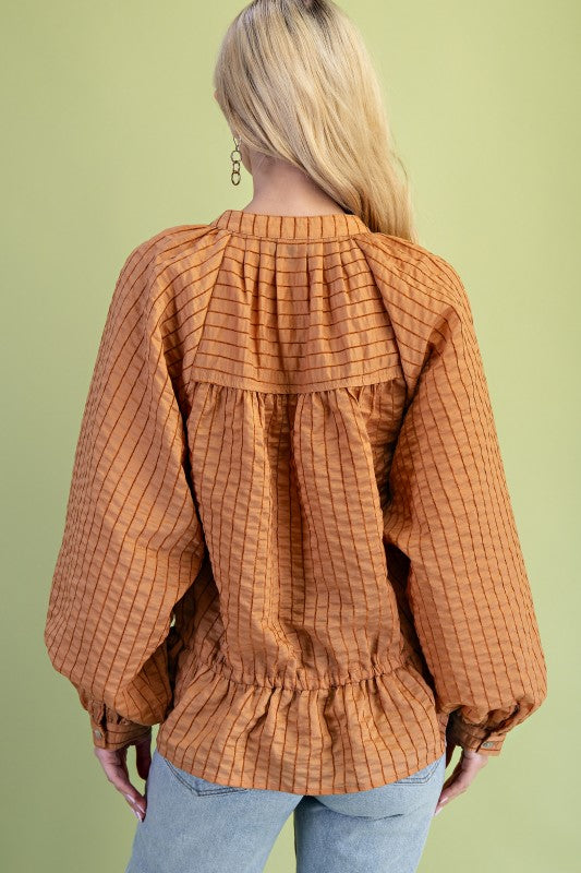 Textured Button Up Top