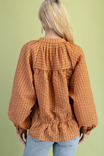 Textured Button Up Top