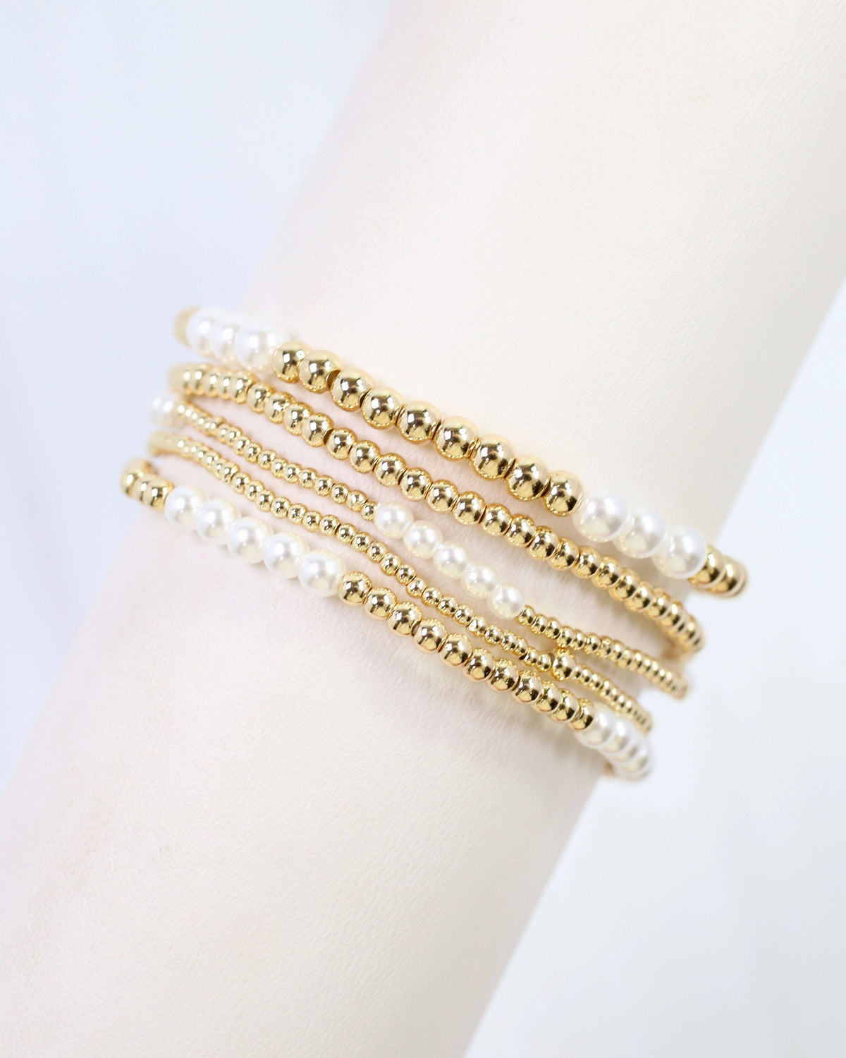 Caroline Hill Pearl Gold Bracelet Set
