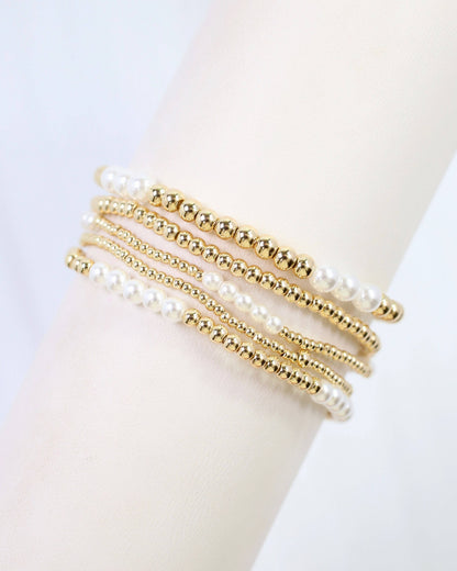Caroline Hill Pearl Gold Bracelet Set