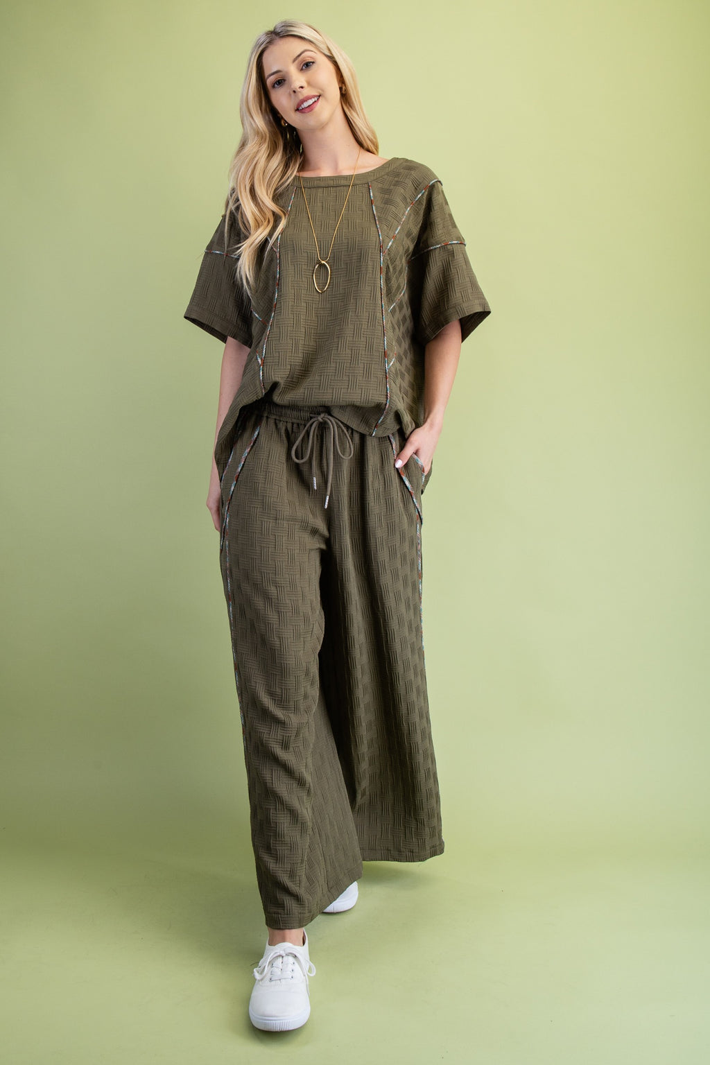 Textured Relaxed Fit Pants