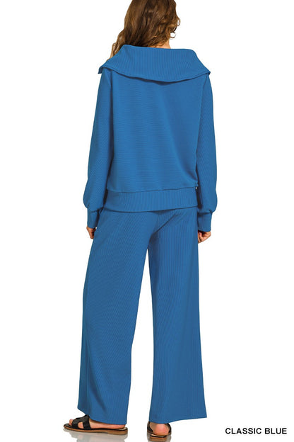 Half Zip Pullover Set Classic Blue