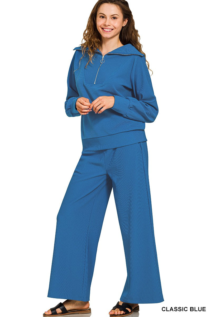 Half Zip Pullover Set Classic Blue