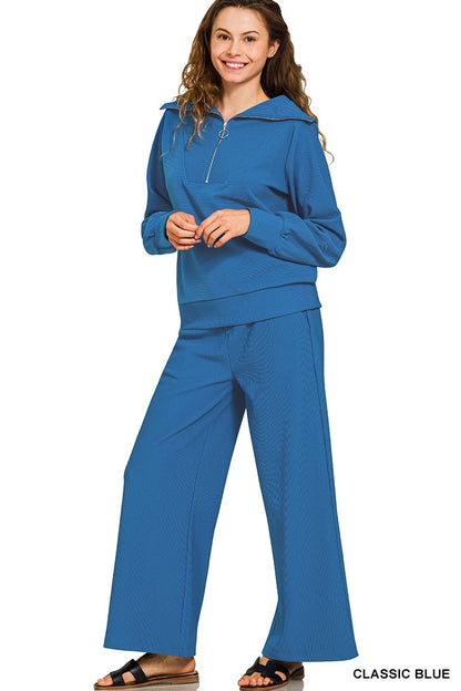 Half Zip Pullover Set Classic Blue