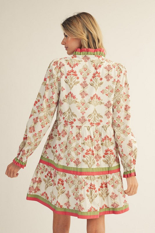 Ruffle Detail Floral Tiered Dress