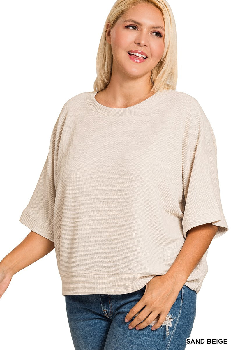 Plus Banded Bottom Shirt Sand