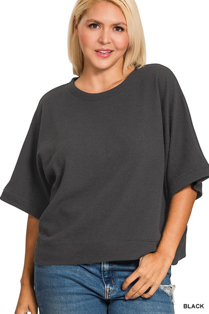 Plus Banded Bottom Shirt Black