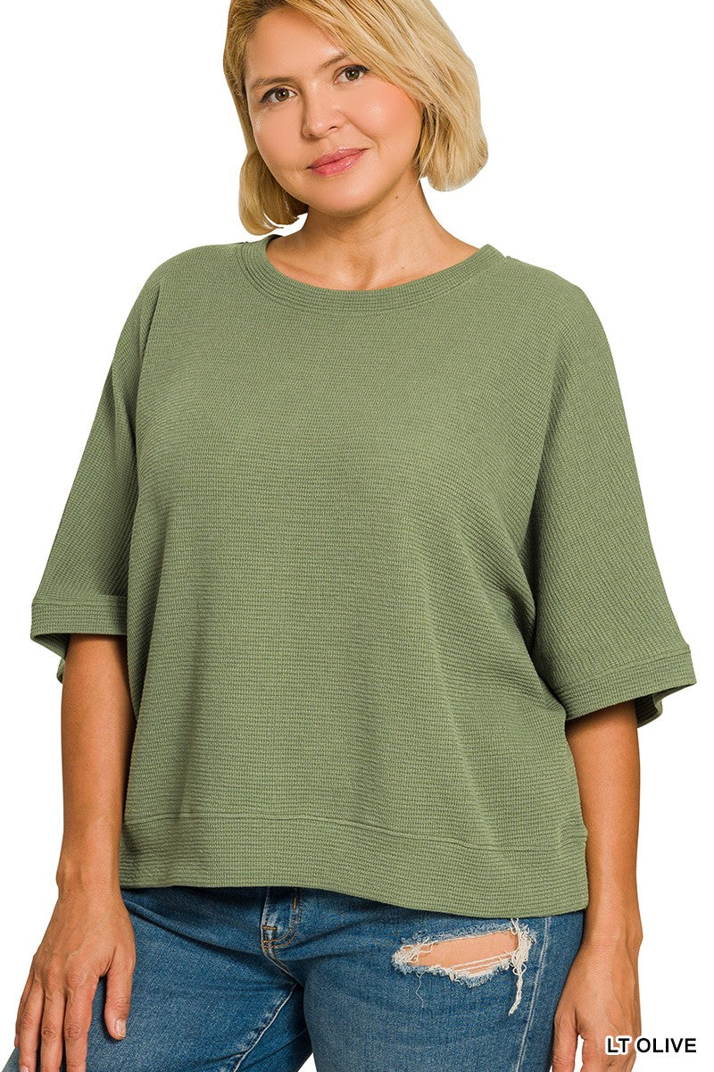 Plus Banded Bottom Shirt Lt Olive
