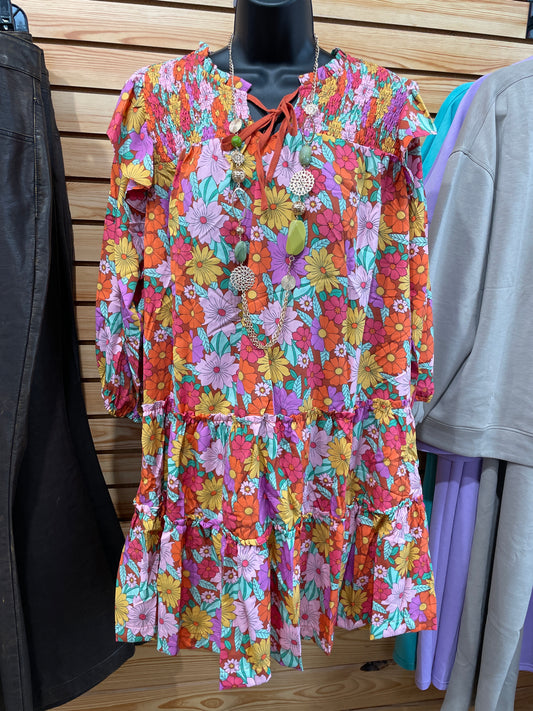 Plus Brown Mix Dress