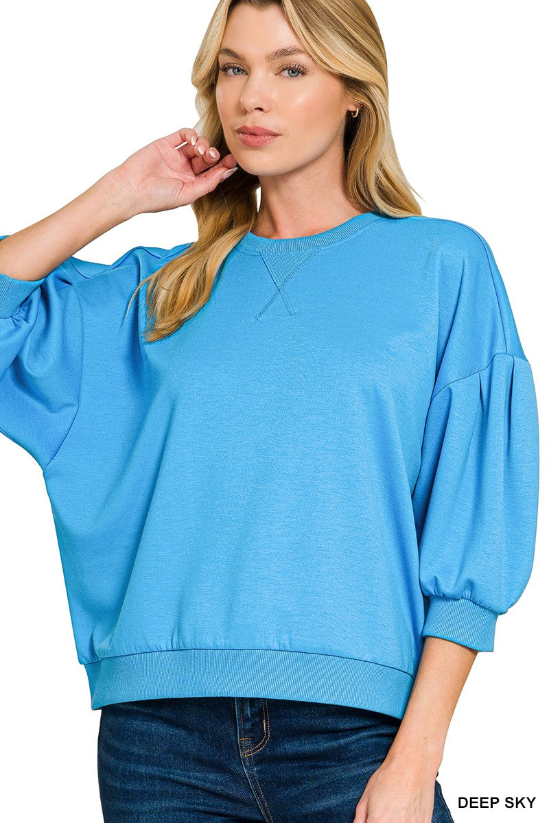 Scuba Dolman Sleeve Pullover, Deep Sky