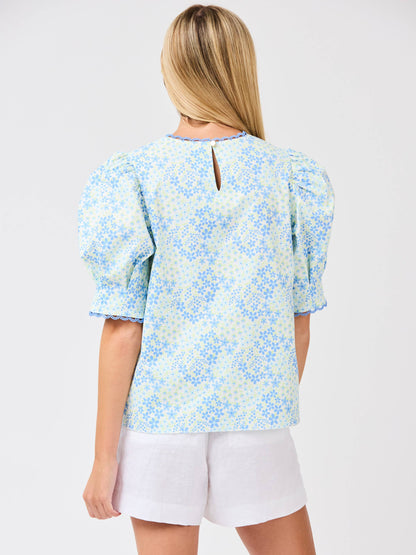 Thea Top, Larkspur Fields Blue