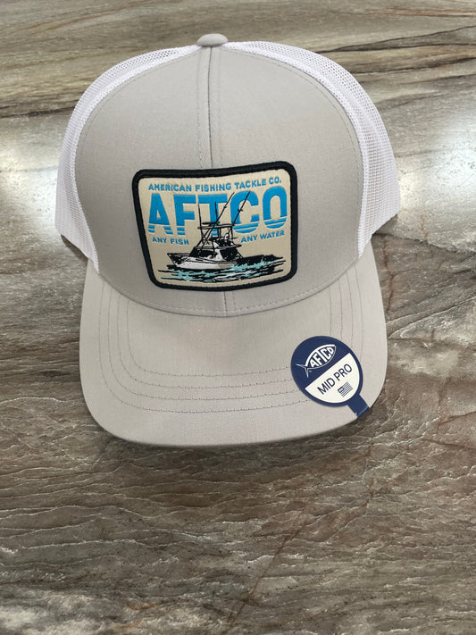 AFTCO Hat Mixed Bag Trucker Silver