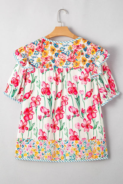Plus Size Floral Print Blouse