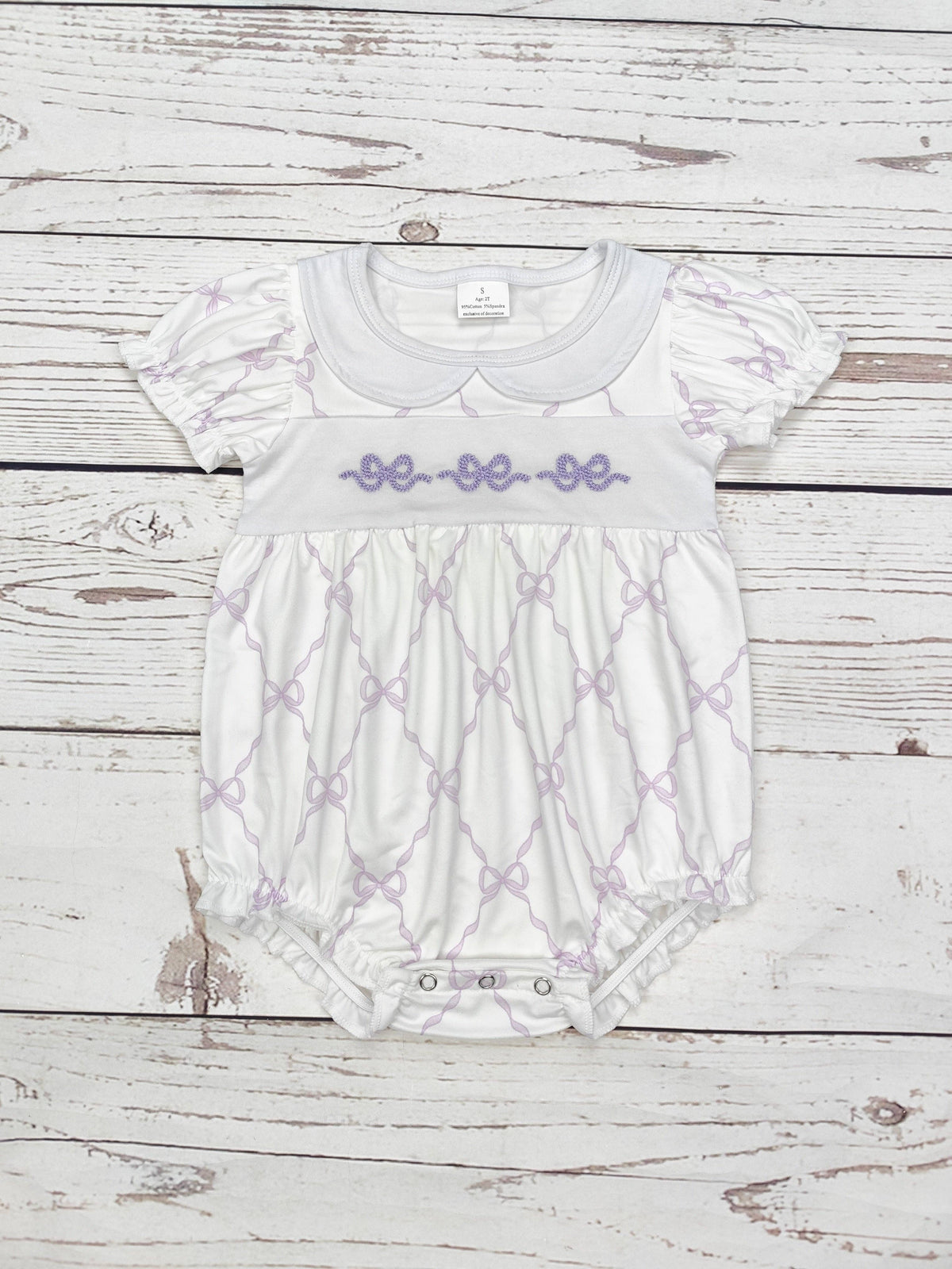Lavender Bow Appliqué Bubble