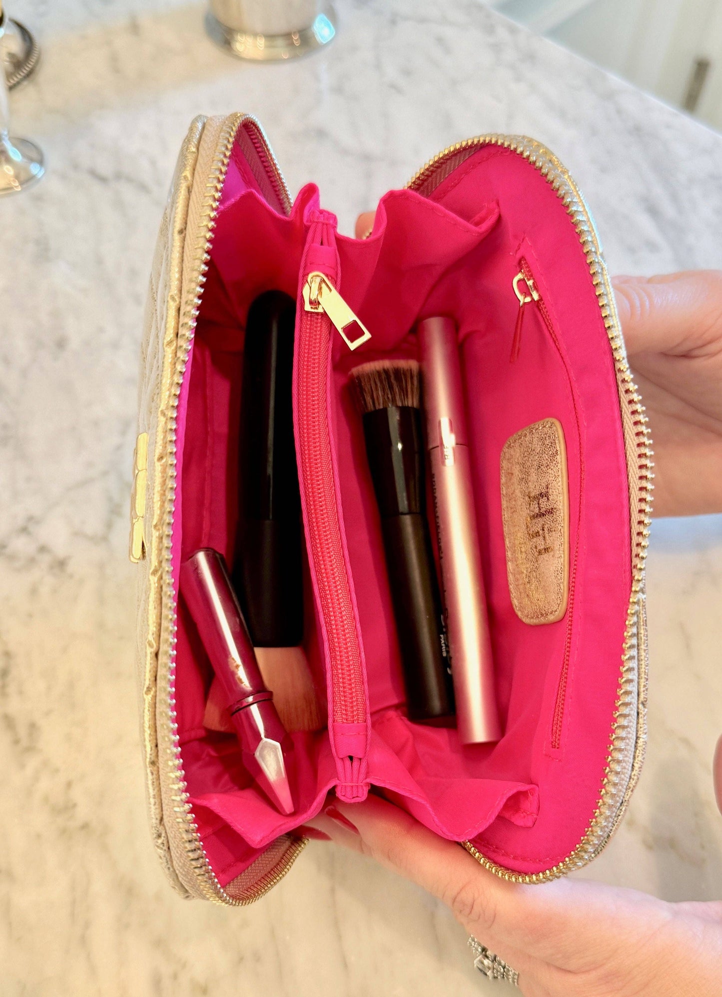 Caroline Hill Small Pouch Champagne Pop