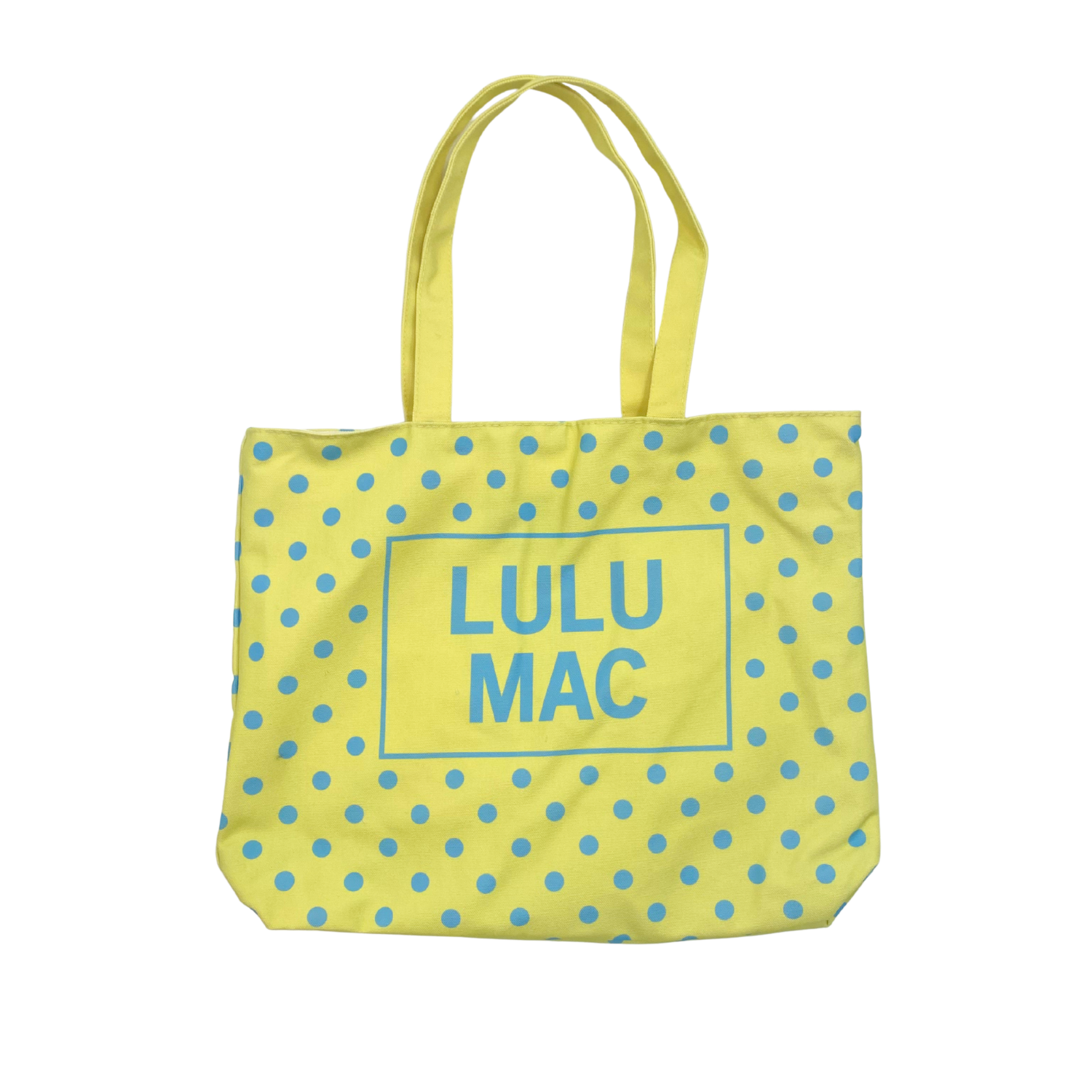 Lulu Mac Canvas Tote Blue Dot on Yellow