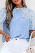 Floral Puff Sleeve Blouse