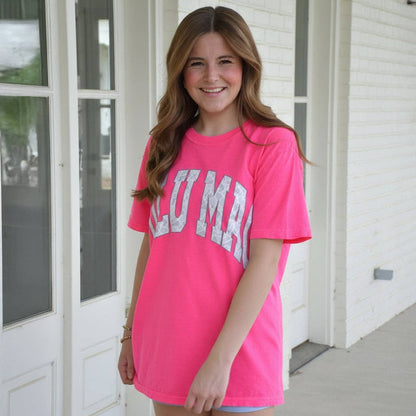 Lulu Mac Neon Pink/Camo Tee