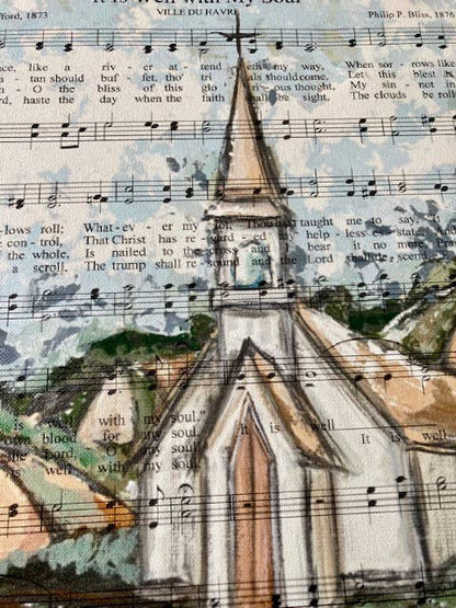 Church hymn art canvas print, picture home decor, christian: 11x14