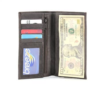 Cowhide Jacket Wallet Brown