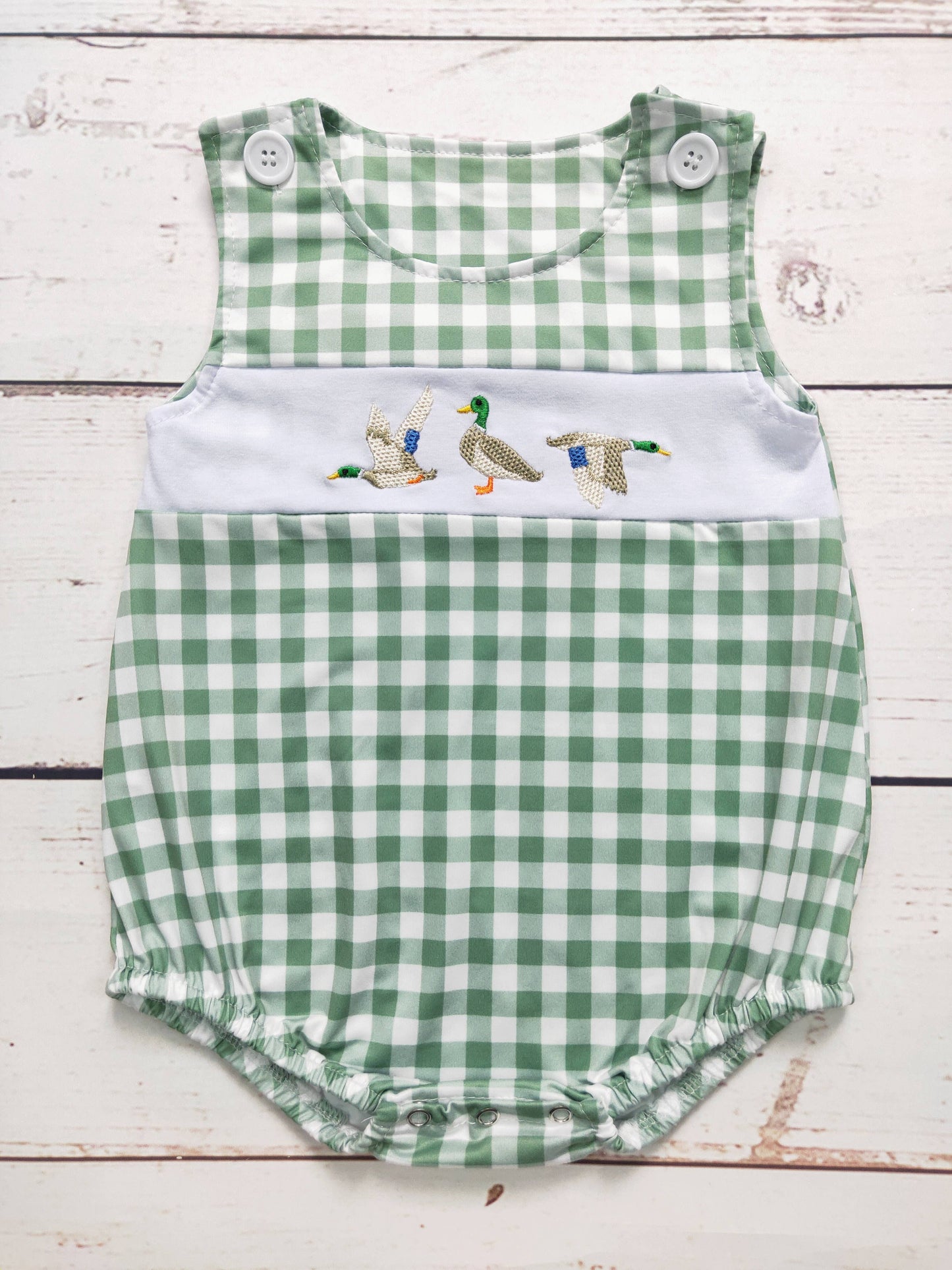 Boys Checkered Duck Romper