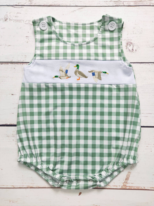 Boys Checkered Duck Romper