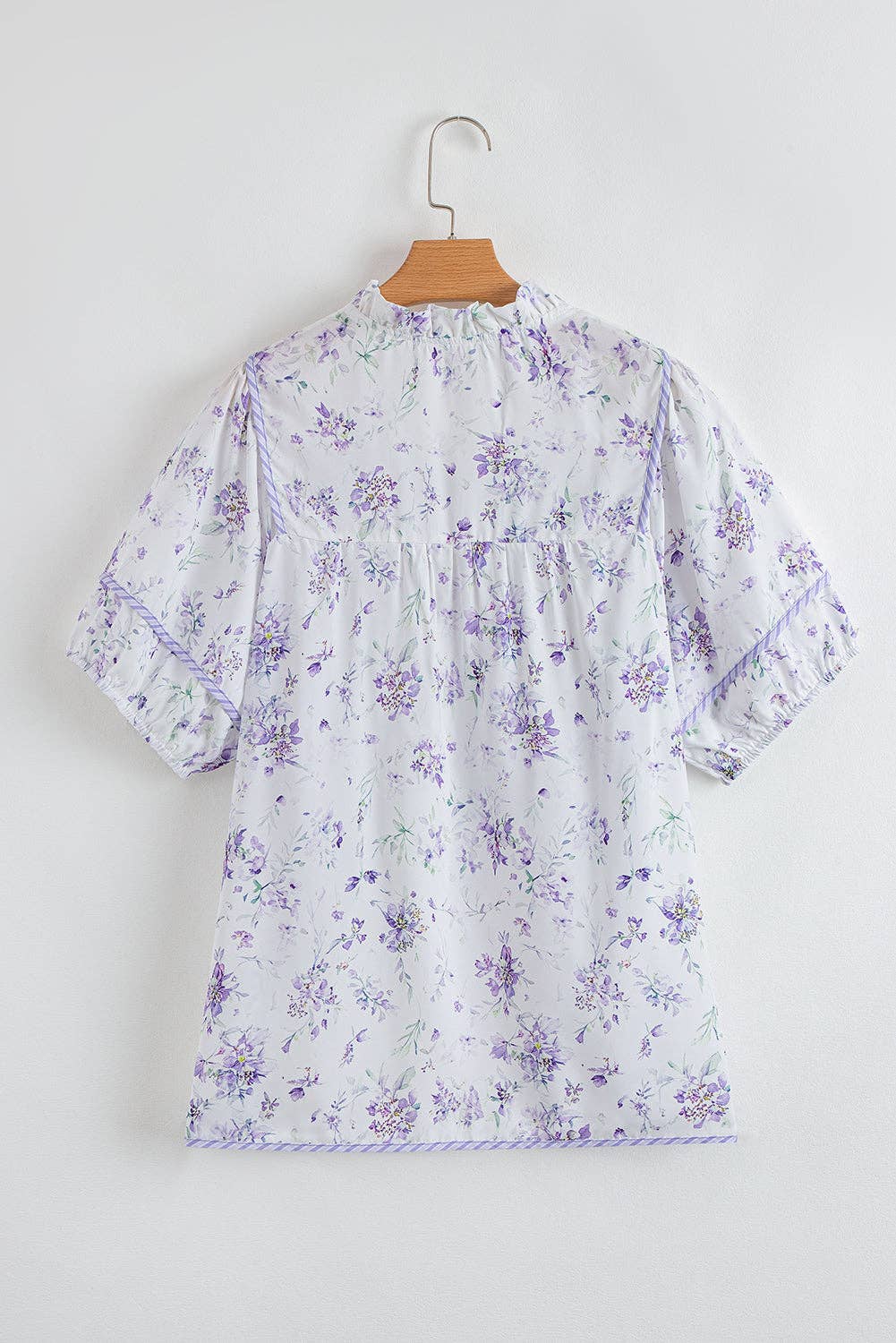Plus Size Floral Split Neck Top