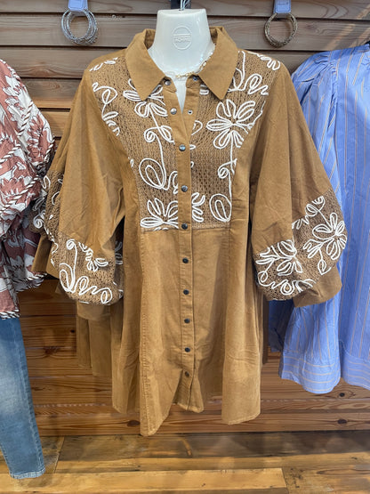 Corduroy Button-up Dress