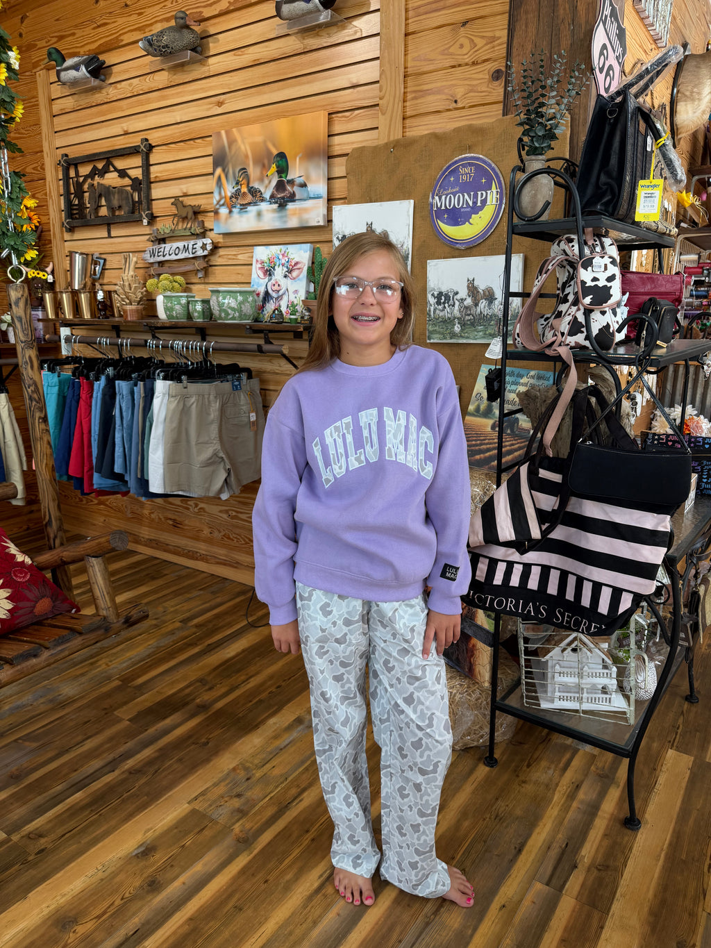 Lulu Mac Kids Sweatshirt Lavendar/Camo
