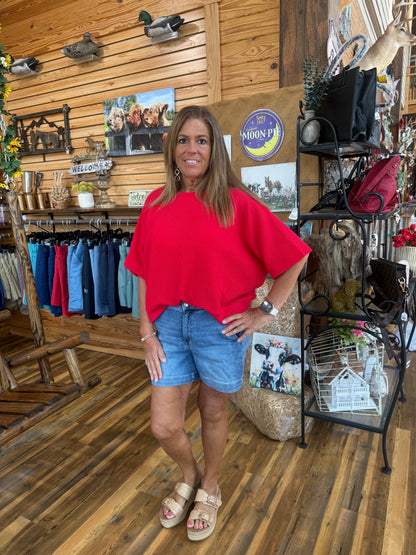 Banded Bottom Shirt Ruby