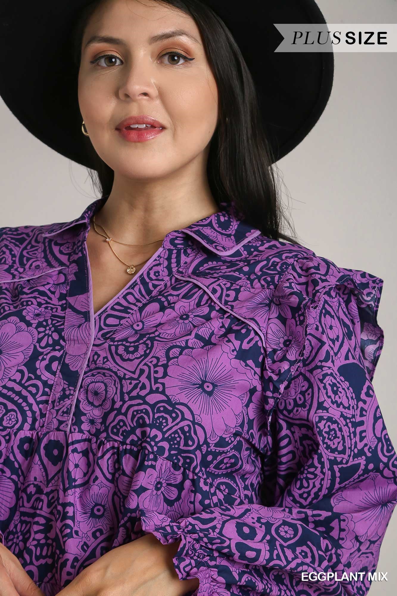 Plus Mixed Print Dress