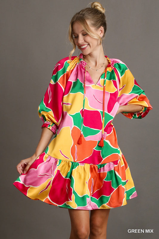 Abstract Print Dress