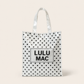 Lulu Mac Tote, White/Black Dots