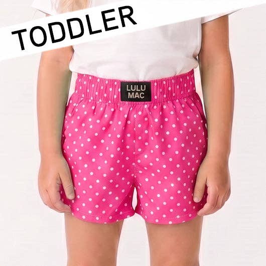 Lulu Mac Toddler Bubblegum Polka Dot Shorts