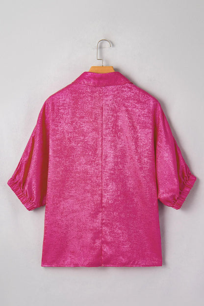 Collared Metallic Top