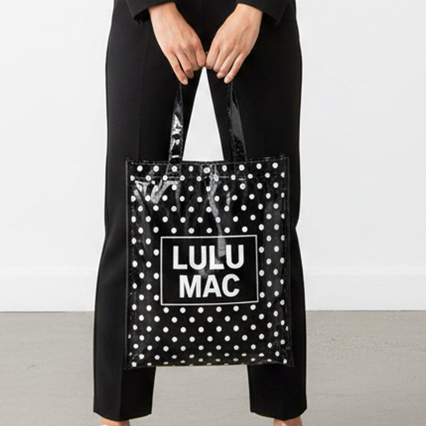 Lulu Mac Tote, Black/White Dots