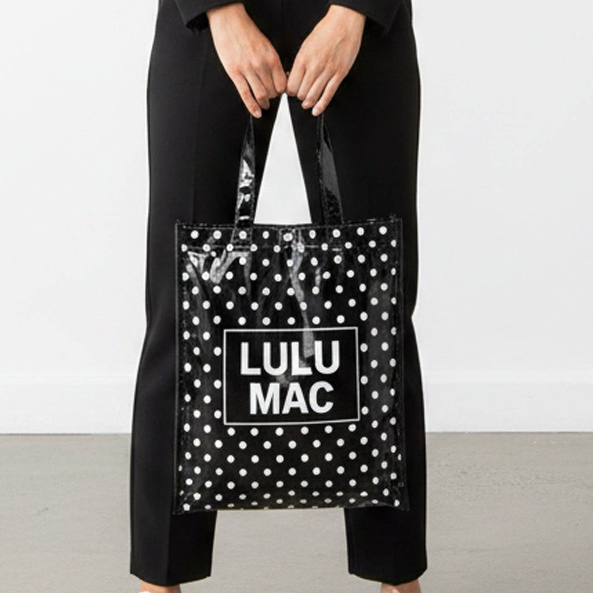 Lulu Mac Tote, Black/White Dots