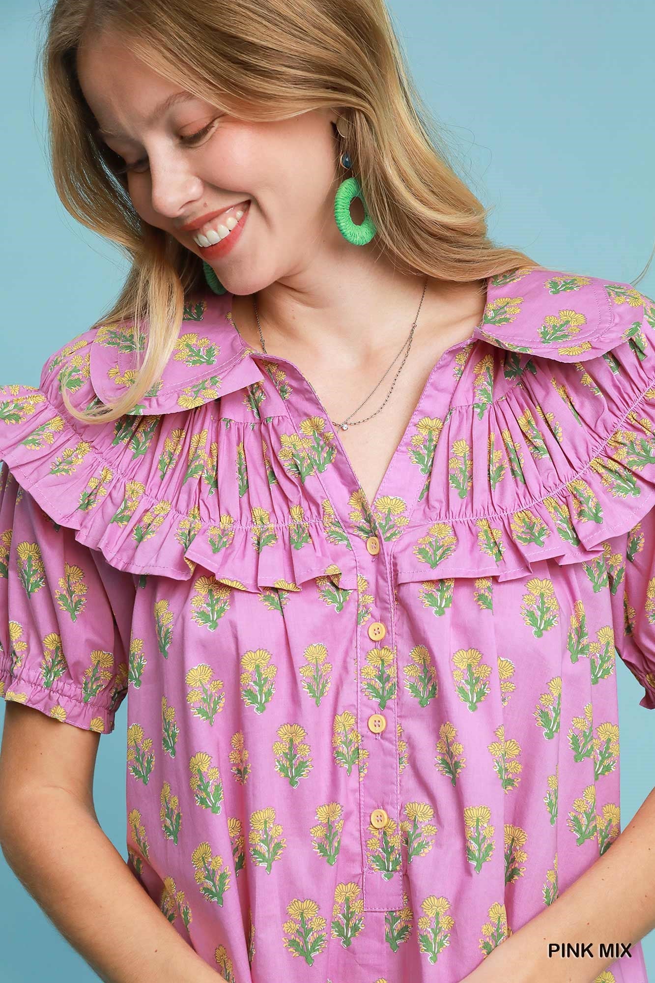 Layed Ruffle Collar Dress
