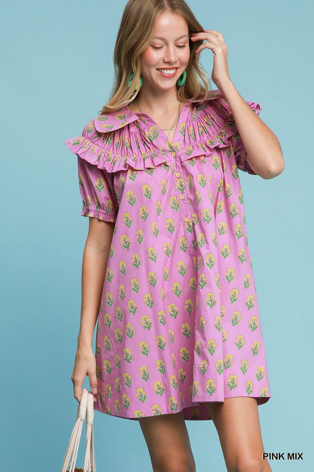 Layed Ruffle Collar Dress