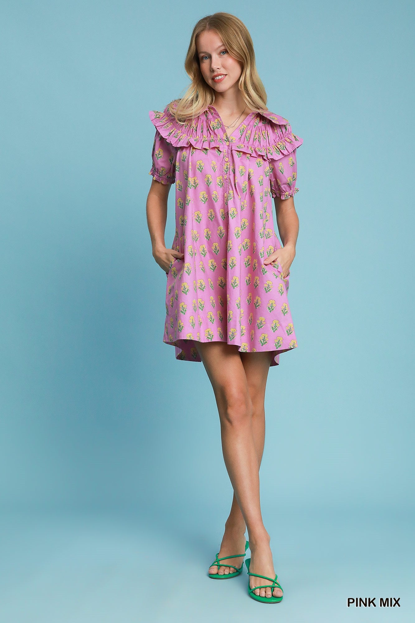 Layed Ruffle Collar Dress