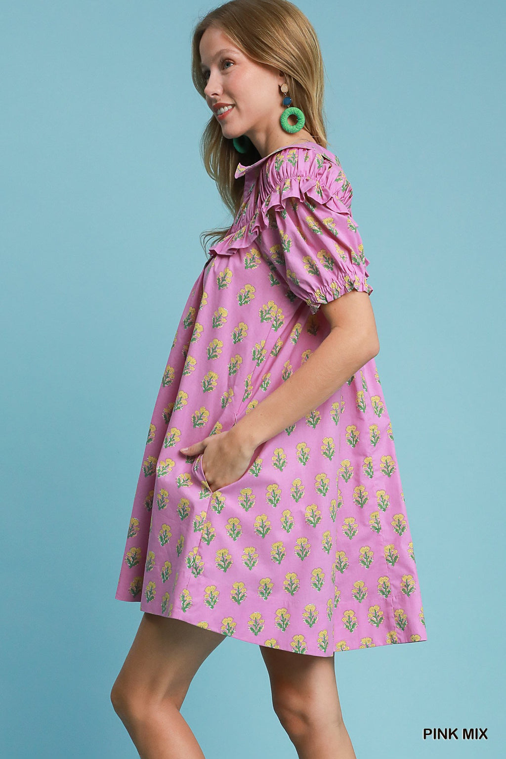 Layed Ruffle Collar Dress