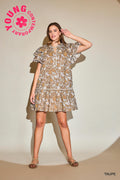 Floral Ruffle Sleeve Dress