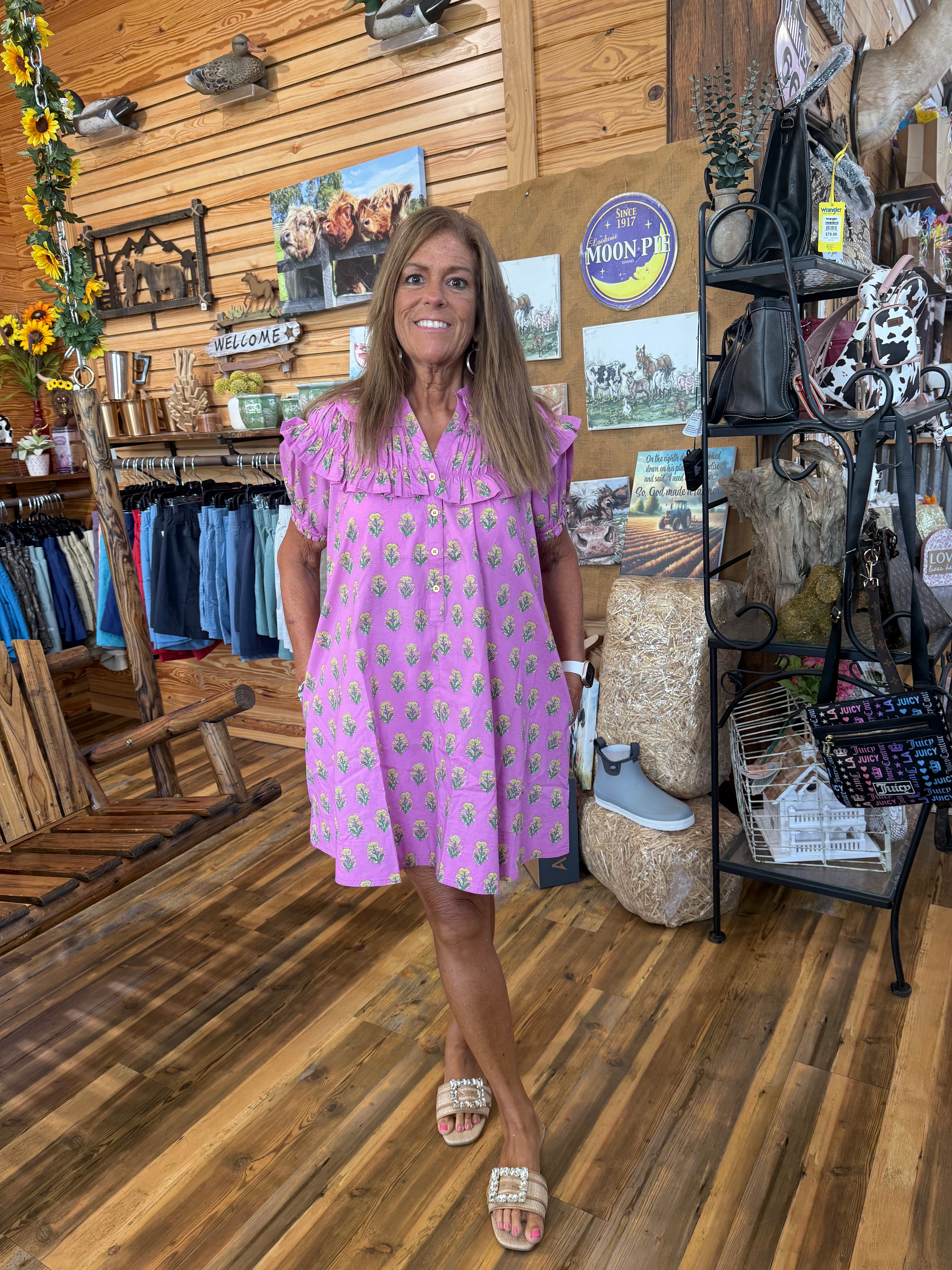 Layed Ruffle Collar Dress