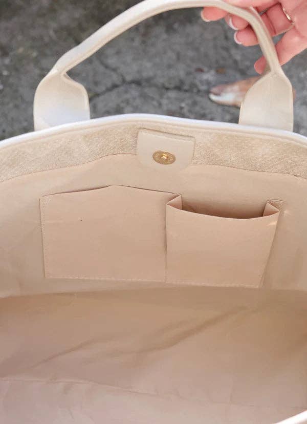 Caroline Hill Melissa Champagne Tote Bag