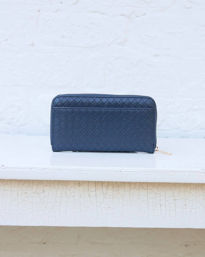 Caroline Hill Penelope Wallet Woven Navy