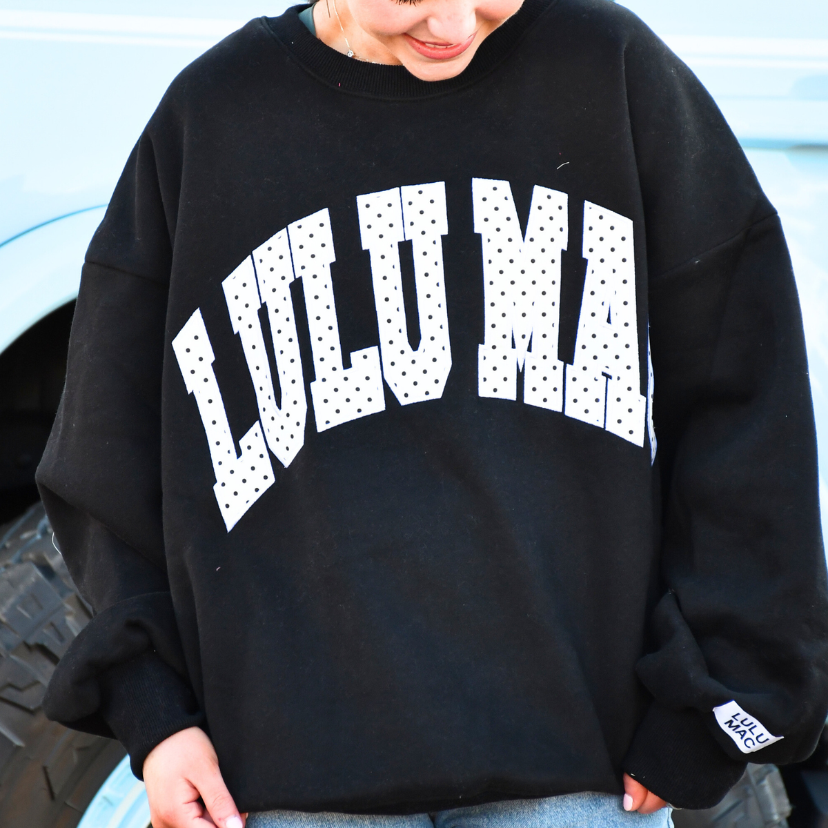 Lulu Mac Black/White Dot Sweatshirt